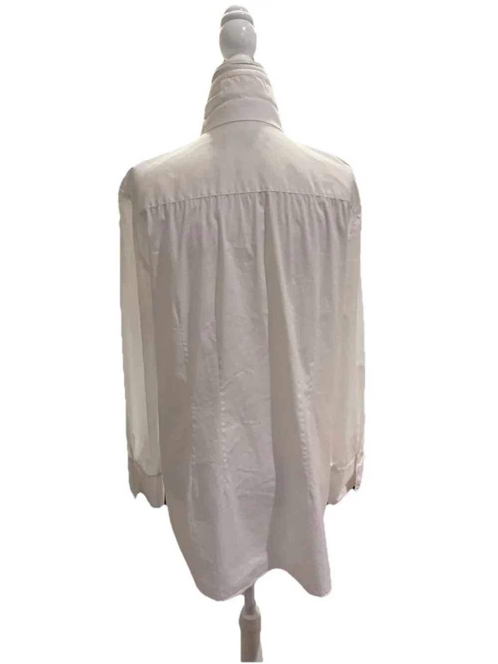 Lafayette 148 New York Button Up Shirt Womens L White Cotton Blend - Picture 3 of 7